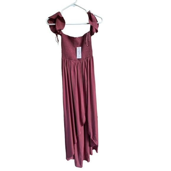 L*Space Size Small Dress NEW Savannah Mauve Pink Tulip Hem Smocked Body - Picture 1 of 3